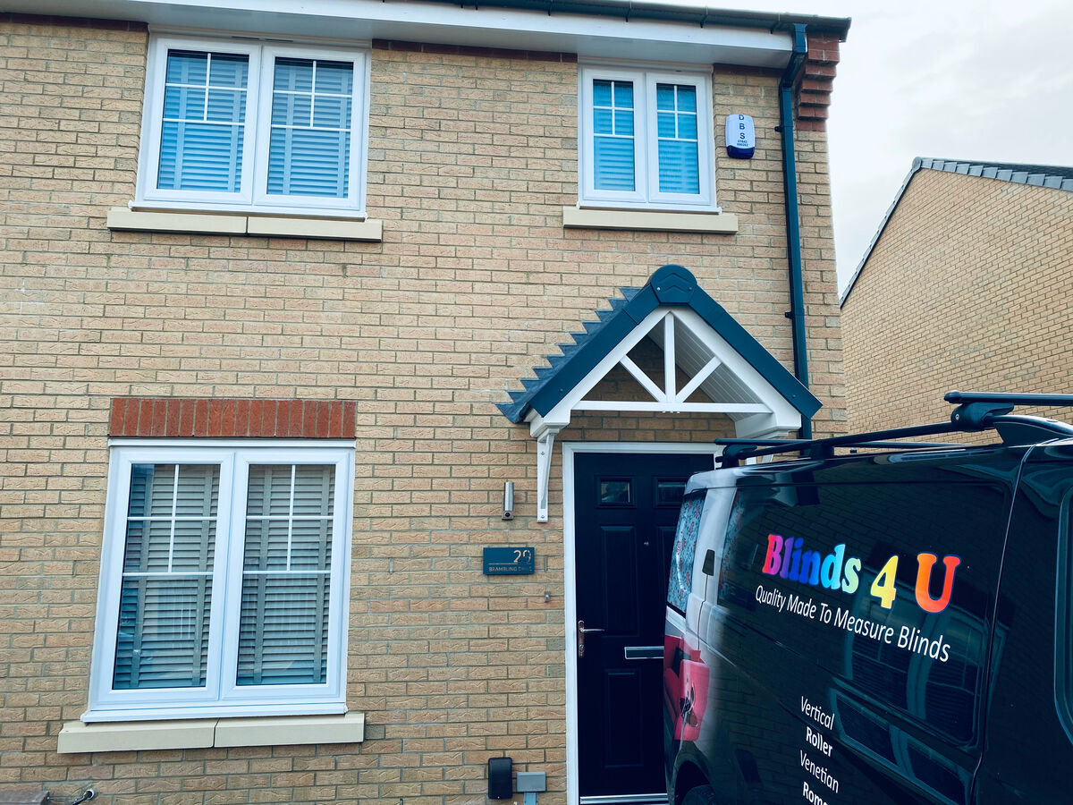 Blinds 4 U van outside a customer's home