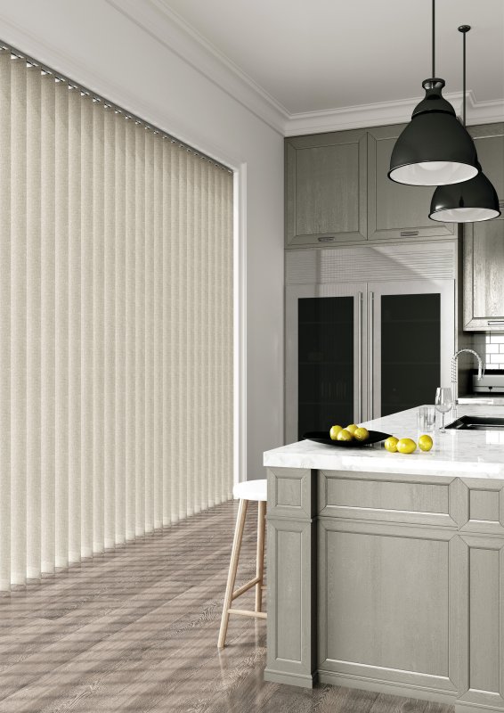 Vertical blinds in a kitchen