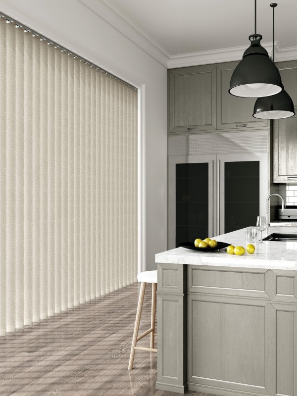 Vertical blinds in a kitchen
